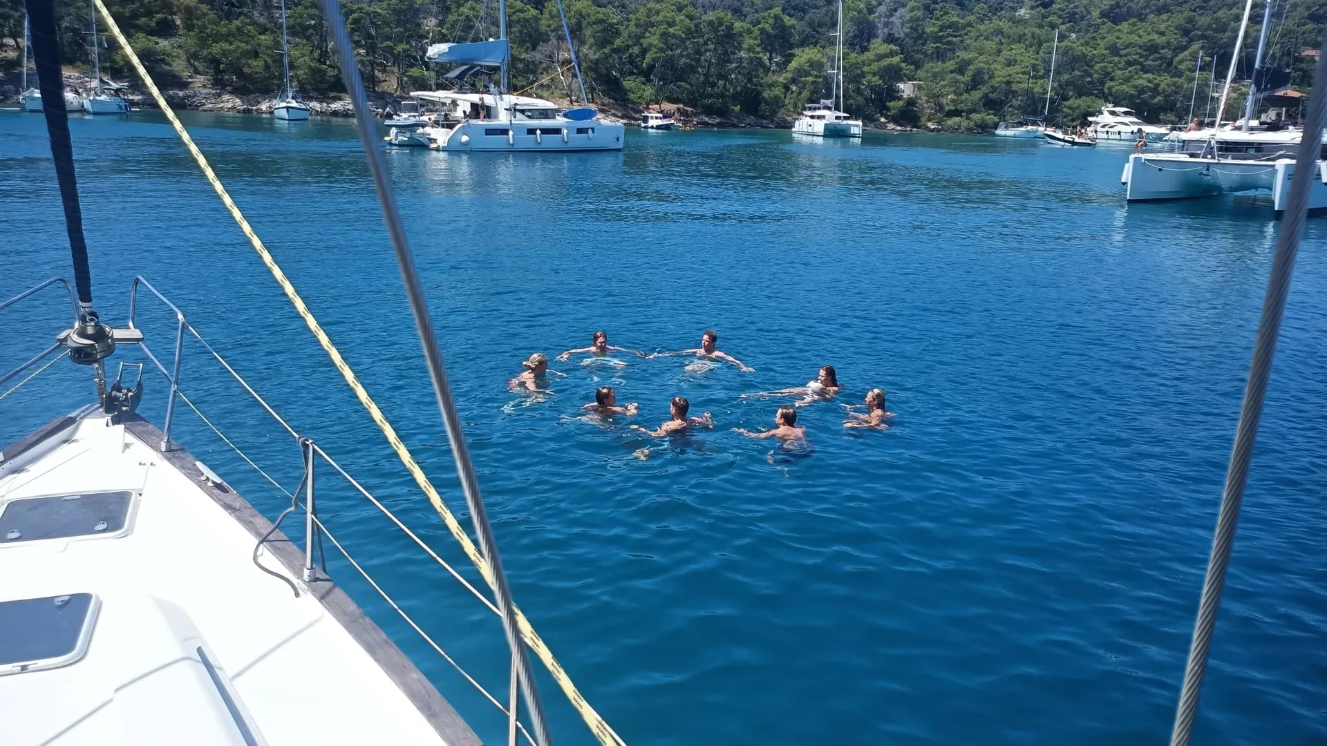 night sailboat party at split