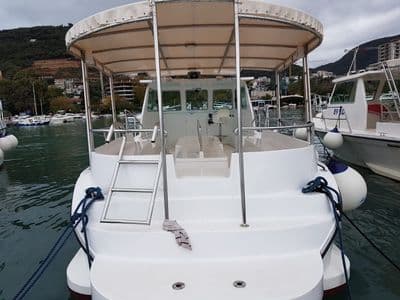 Poseidon brod, pogled s krme, paluba i kabina