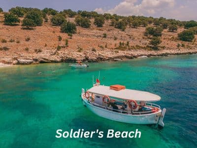 Ajla Boat - excursion boat at Soldier's Beach, Sarande