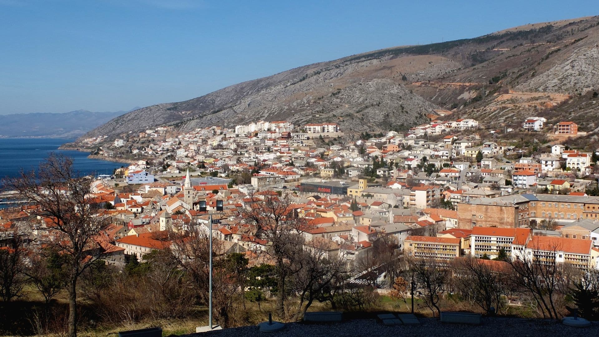 View of Senj and the Velebit Channel from Nehaj Fortress, Croatia