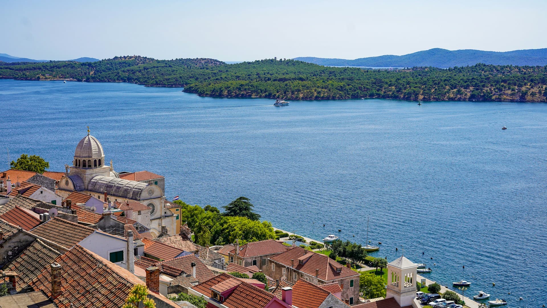 Šibenik aerial view Croatia boat rental