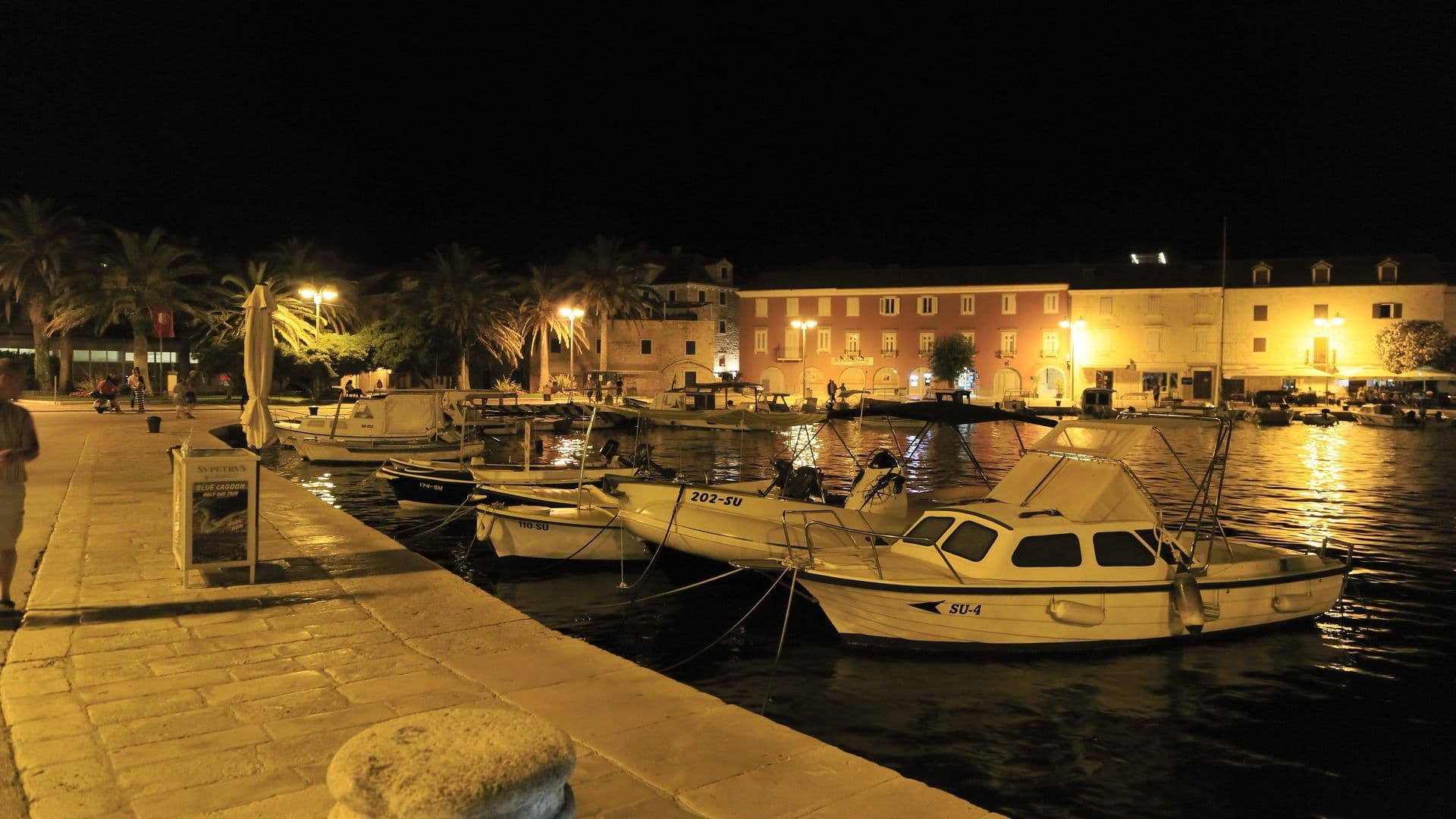Inner harbor of Supetar, Brač island, Croatia