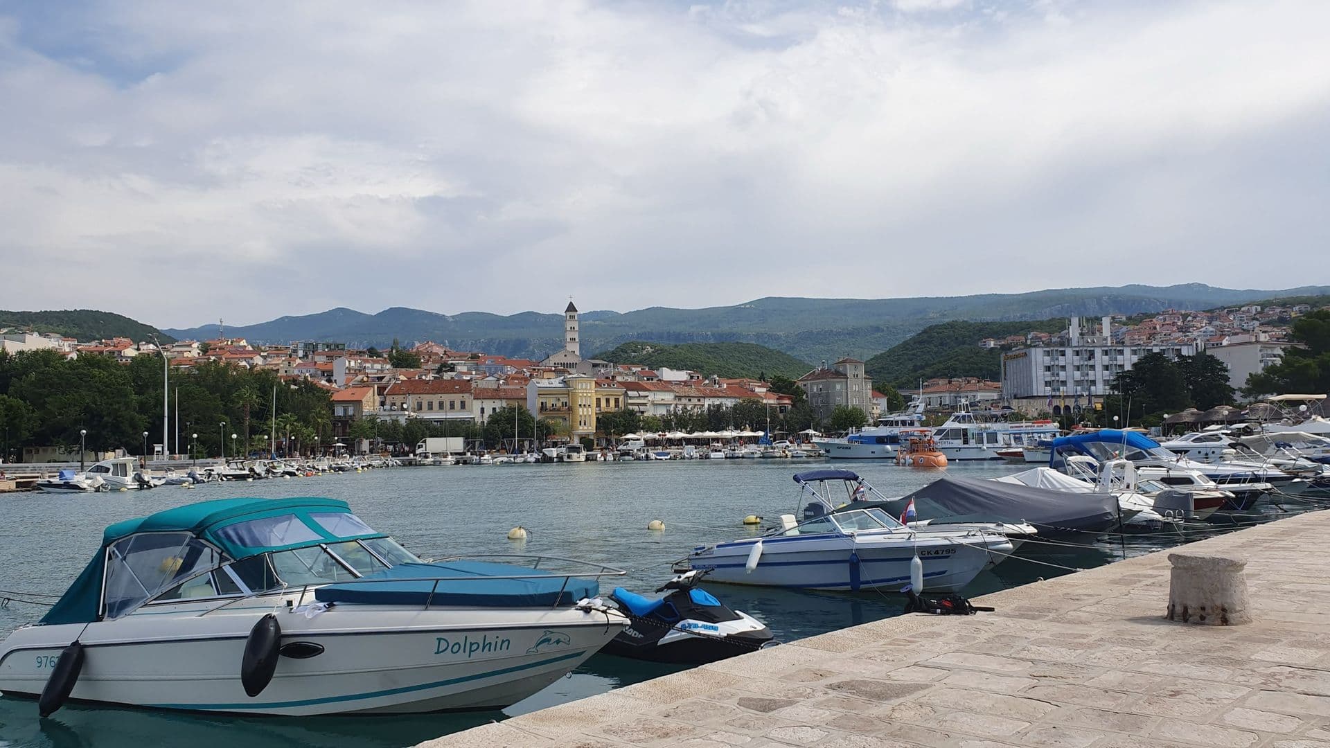 View of Crikvenica from the harbour, Kvarner, Croatia