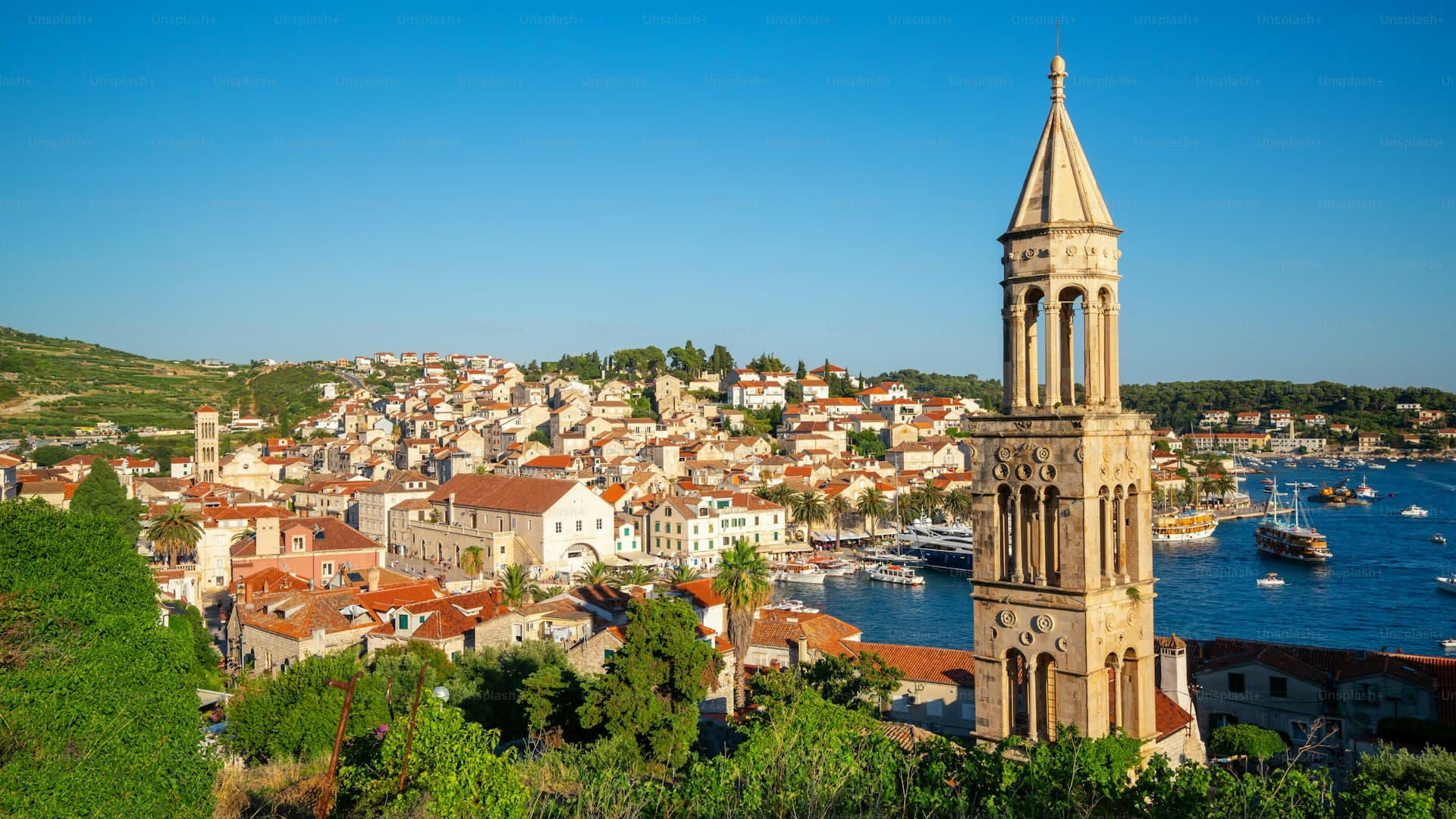 Hvar Town Croatia panoramic view boat rental