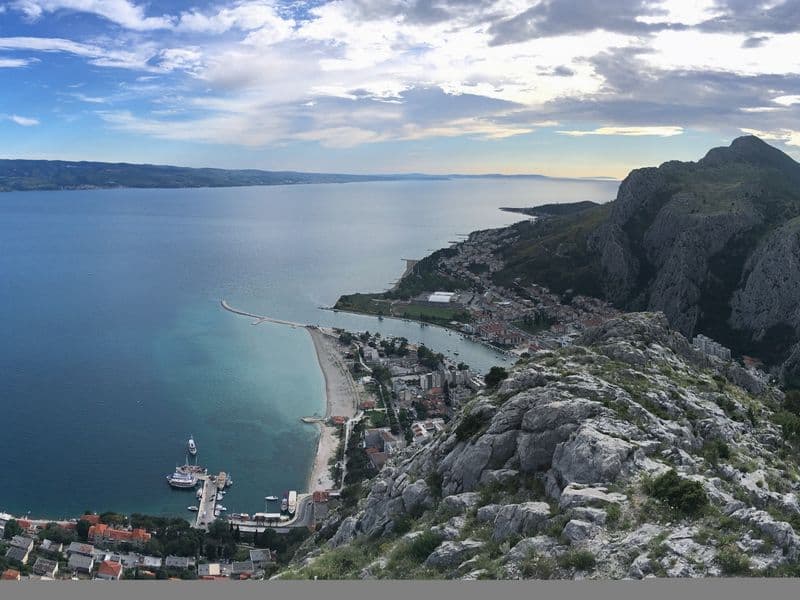 View over Omiš and the Cetina river mouth, Croatia