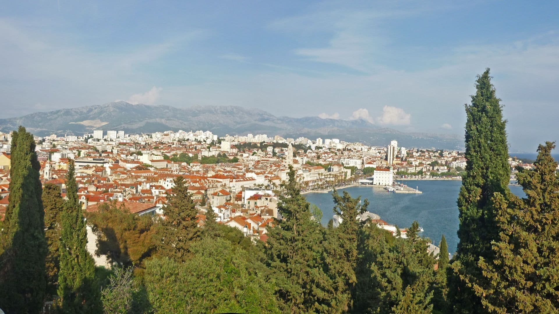 Marjan peninsula seen from the sea near Split, Croatia