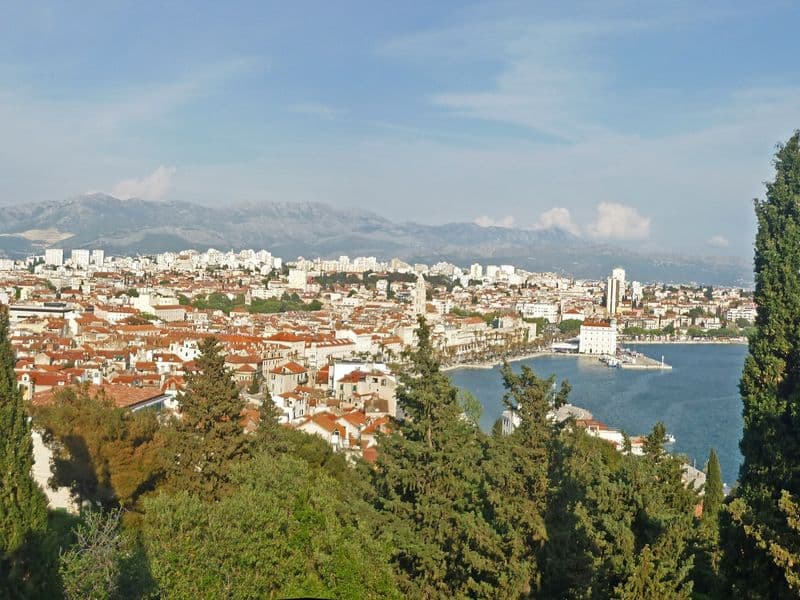 Marjan peninsula seen from the sea near Split, Croatia