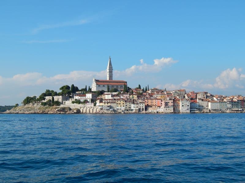 Rovinj old town seen from the sea, Istria, Croatia